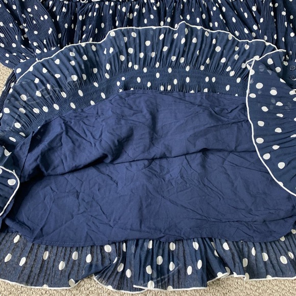 Daniel Rainn Womens Dress Size Large Blue Polka Dots Long Sleeves Mini Lined - Picture 7 of 14